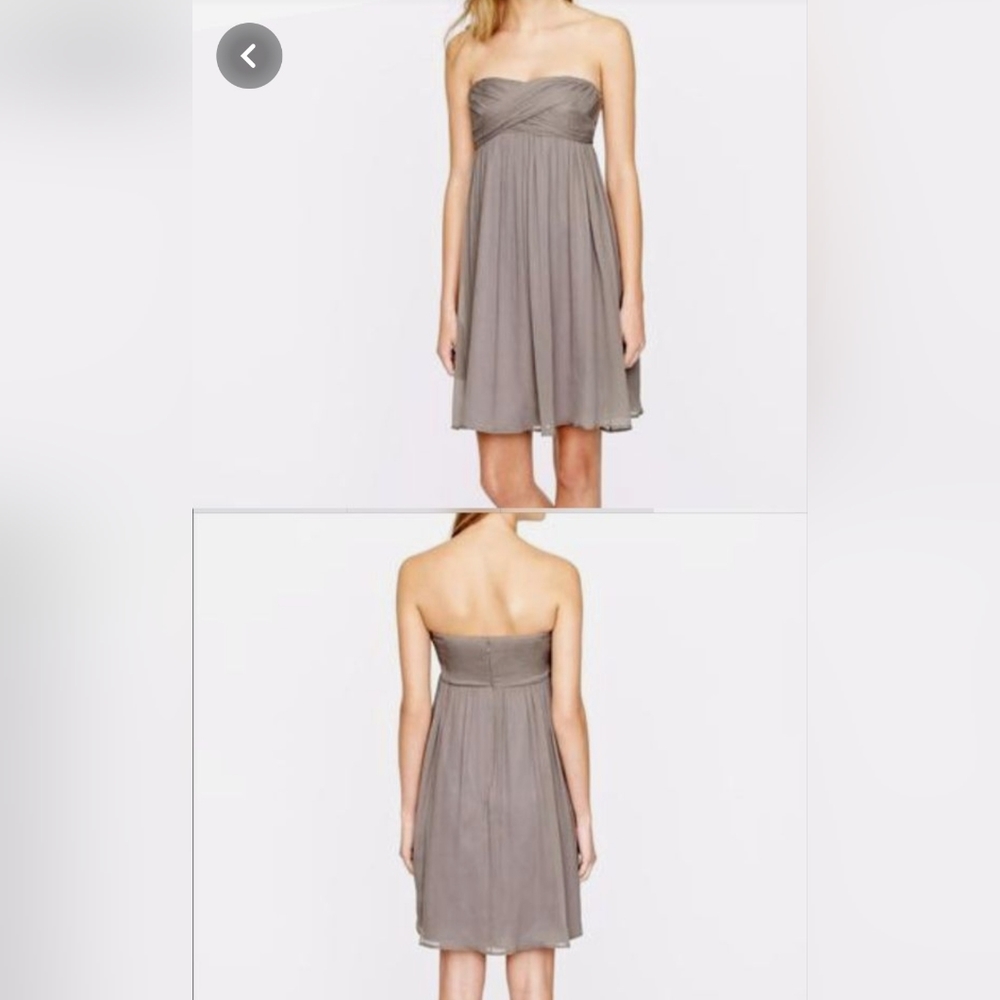 J. Crew Silk Chiffon Strapless Mini Dress Navy